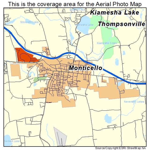 Monticello, NY location map 