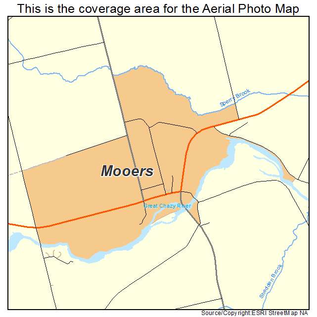 Mooers, NY location map 