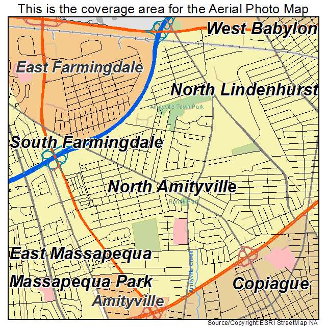 North Amityville, NY location map 