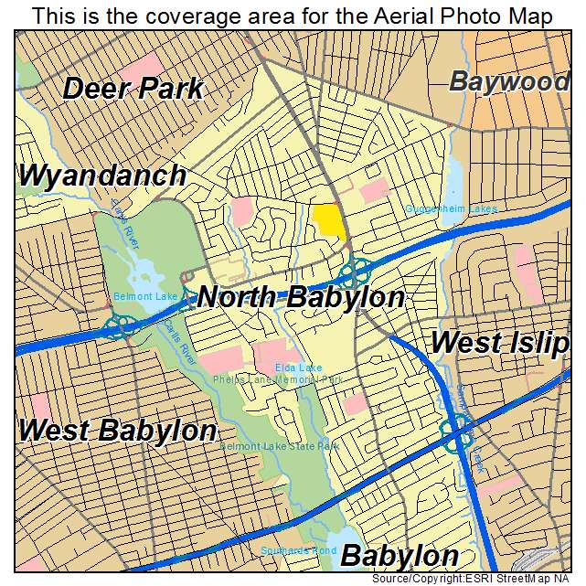 North Babylon, NY location map 