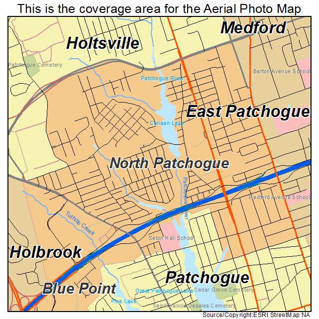 North Patchogue, NY location map 