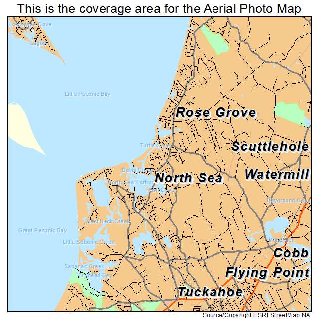 North Sea, NY location map 
