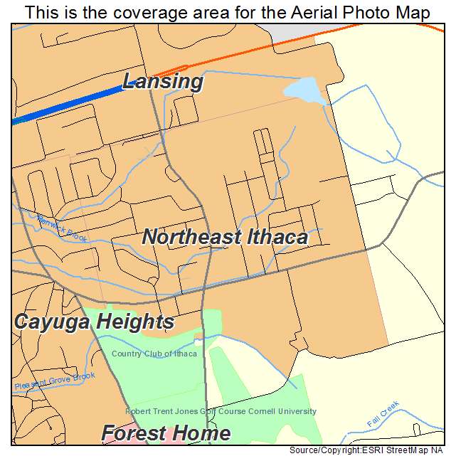 Northeast Ithaca, NY location map 