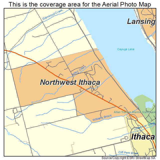 Northwest Ithaca, NY location map 