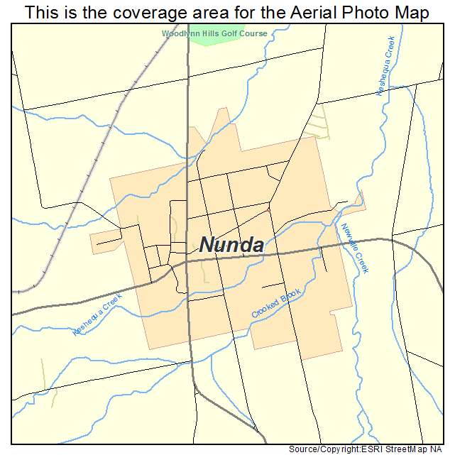 Nunda, NY location map 
