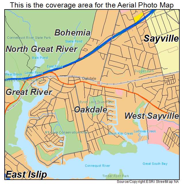 Oakdale, NY location map 