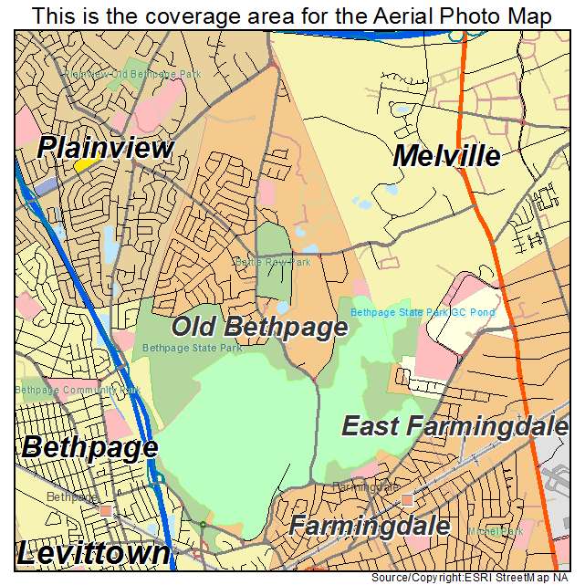 Old Bethpage, NY location map 