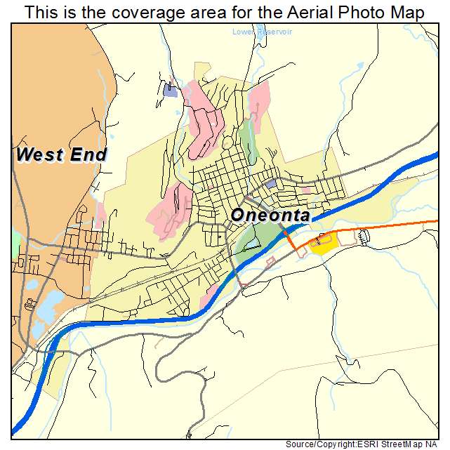 Oneonta, NY location map 