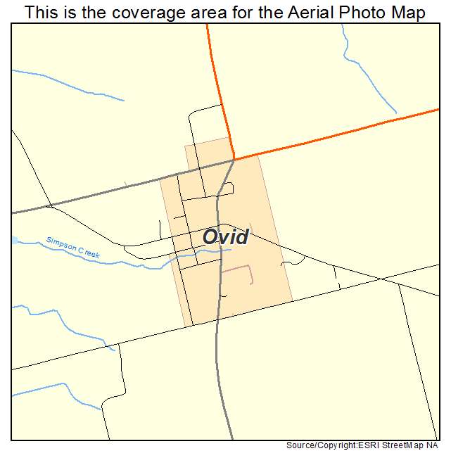 Ovid, NY location map 