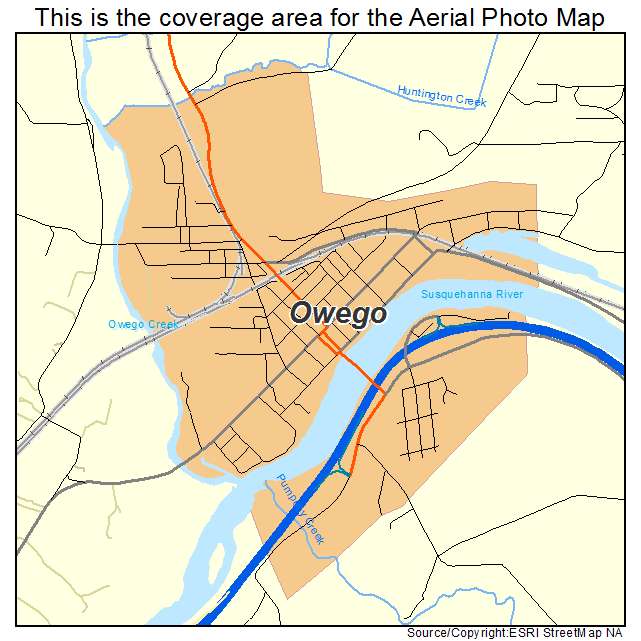 Owego, NY location map 