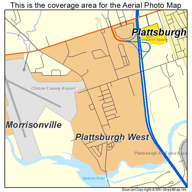 Plattsburgh West, NY location map 