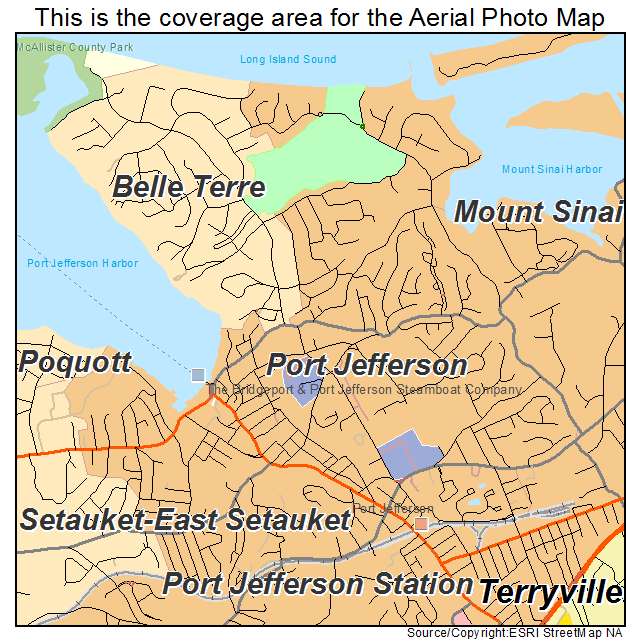 Port Jefferson, NY location map 