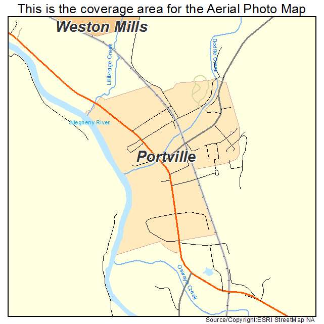 Portville, NY location map 