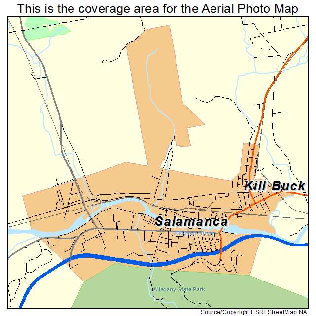 Salamanca, NY location map 