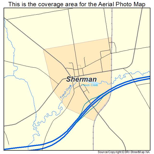 Sherman, NY location map 