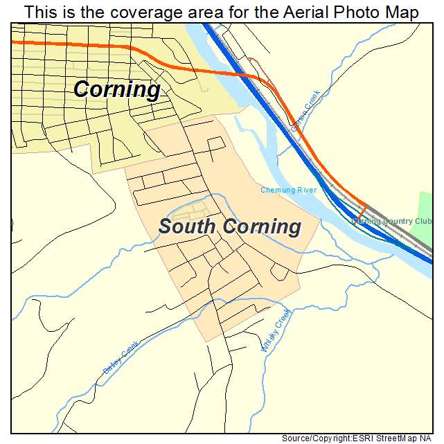 South Corning, NY location map 