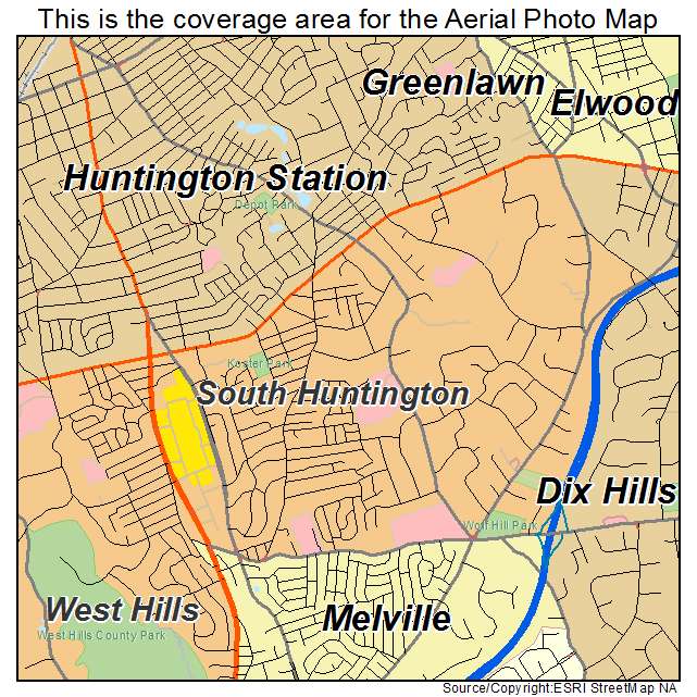 South Huntington, NY location map 