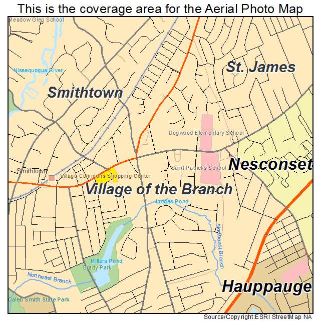 Village of the Branch, NY location map 