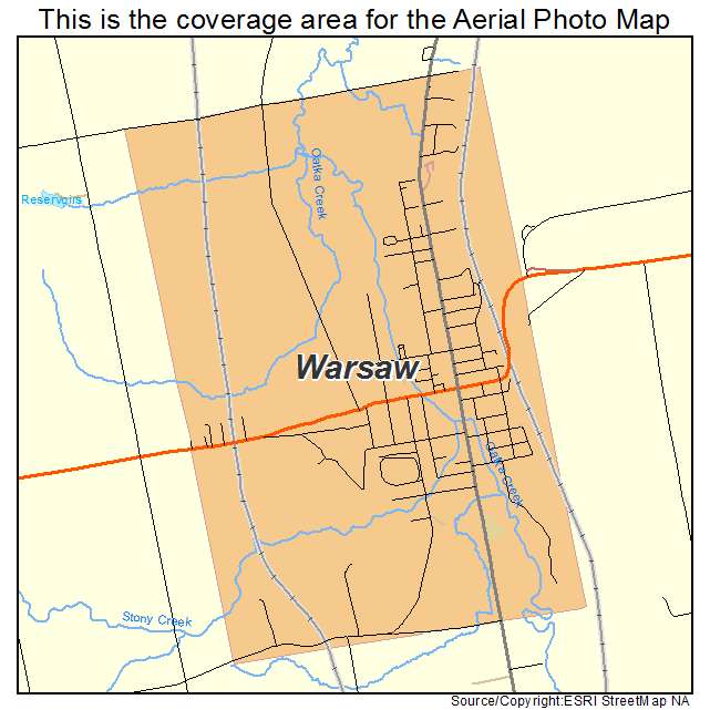 Warsaw, NY location map 