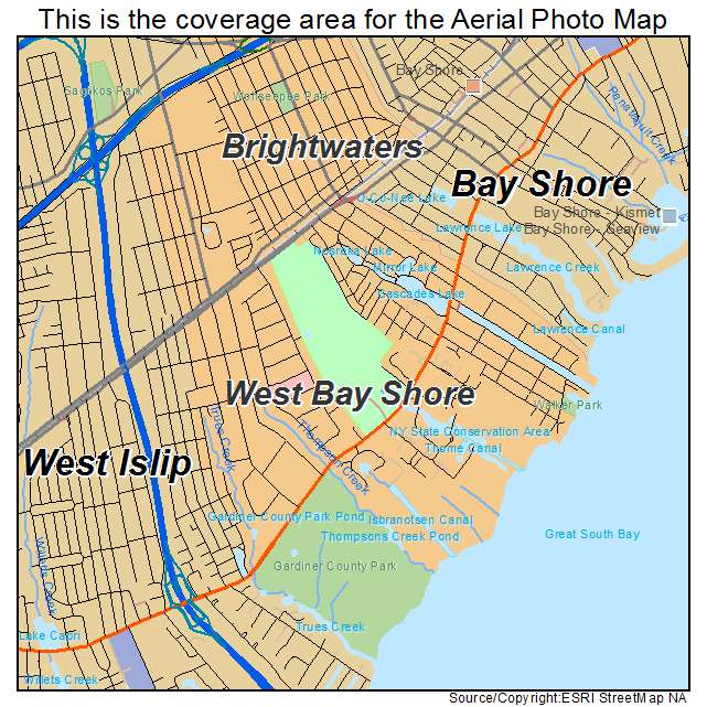 West Bay Shore, NY location map 
