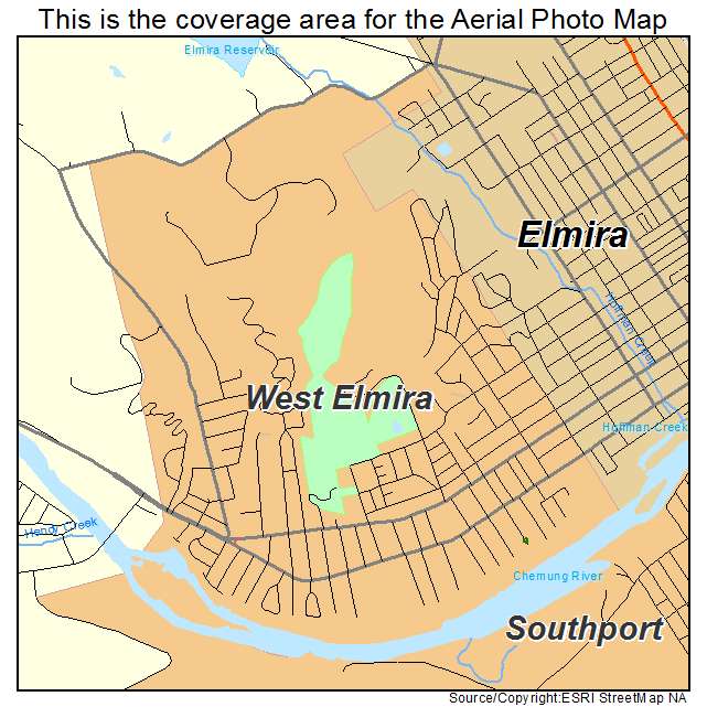 West Elmira, NY location map 