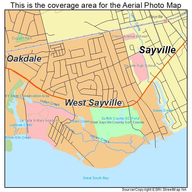 West Sayville, NY location map 