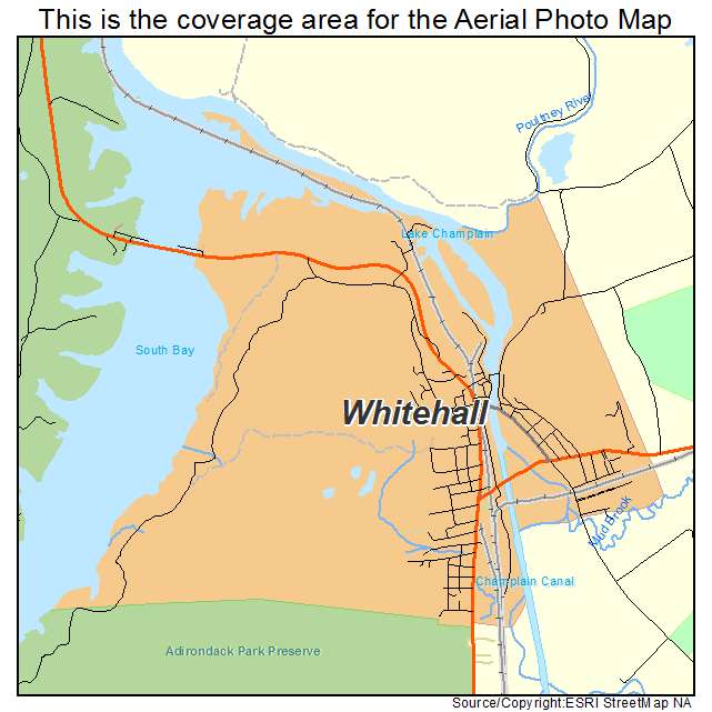 Whitehall, NY location map 