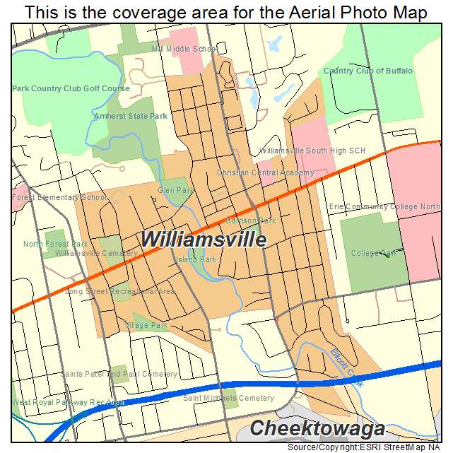 Williamsville, NY location map 