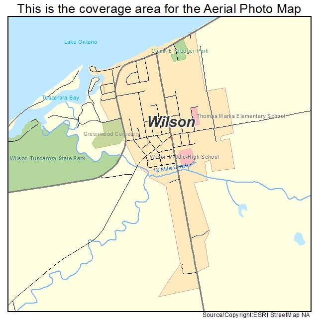 Wilson, NY location map 