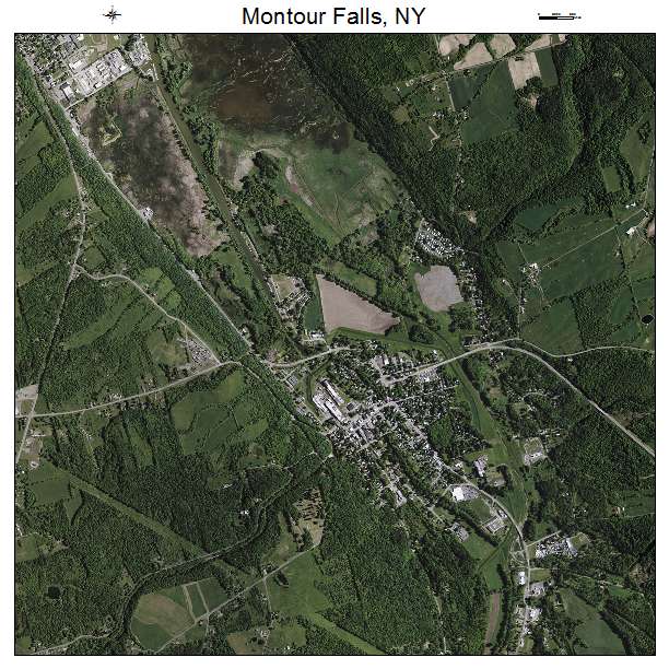 Montour Falls, NY air photo map