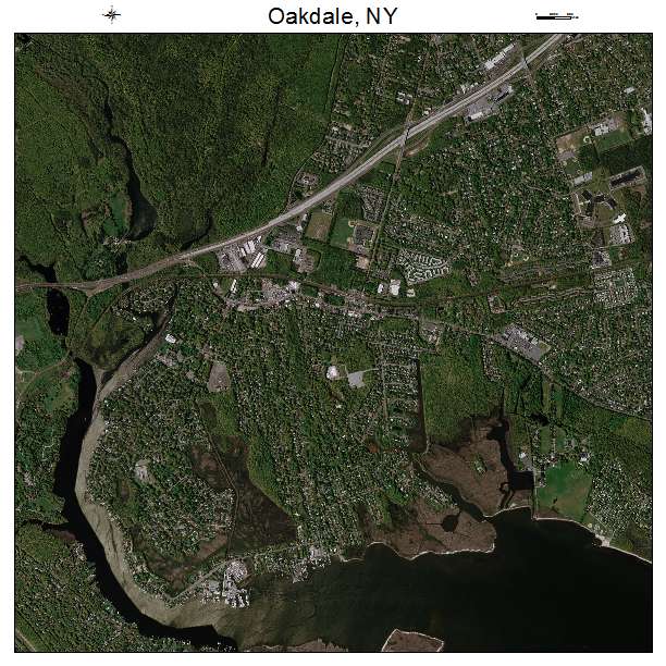 Oakdale, NY air photo map