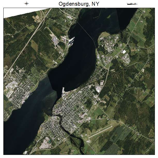 Ogdensburg, NY air photo map