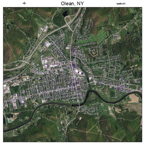 Olean, NY air photo map