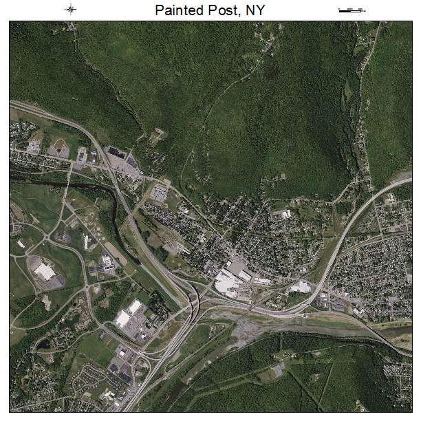 Painted Post, NY air photo map