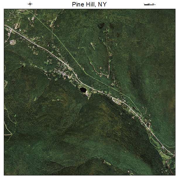 Pine Hill, NY air photo map