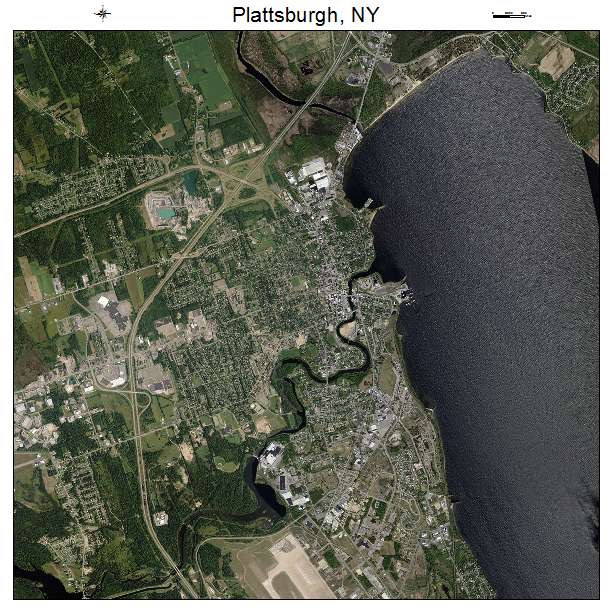 Plattsburgh, NY air photo map
