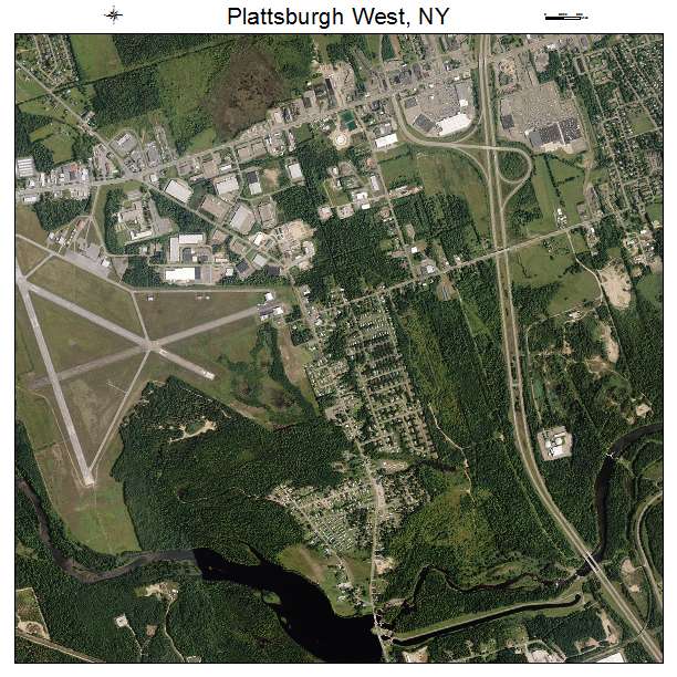 Plattsburgh West, NY air photo map