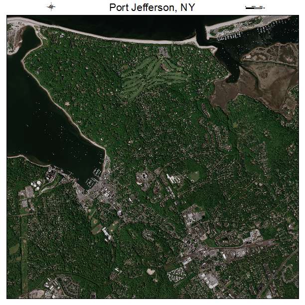 Port Jefferson, NY air photo map