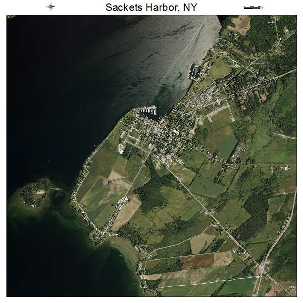 Sackets Harbor, NY air photo map