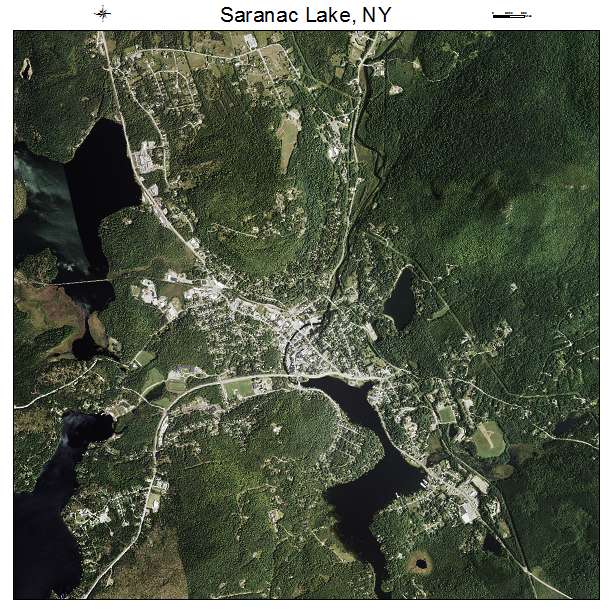 Saranac Lake, NY air photo map