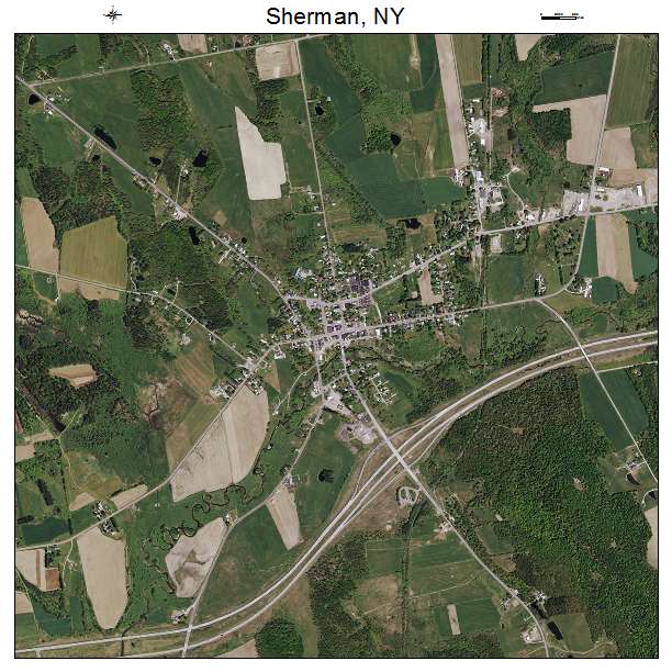 Sherman, NY air photo map