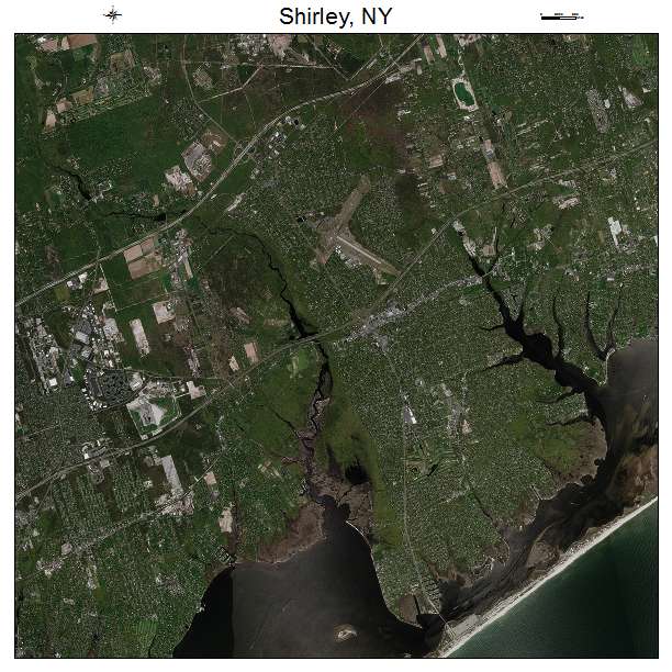 Shirley, NY air photo map
