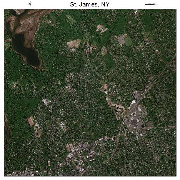 St James, NY air photo map