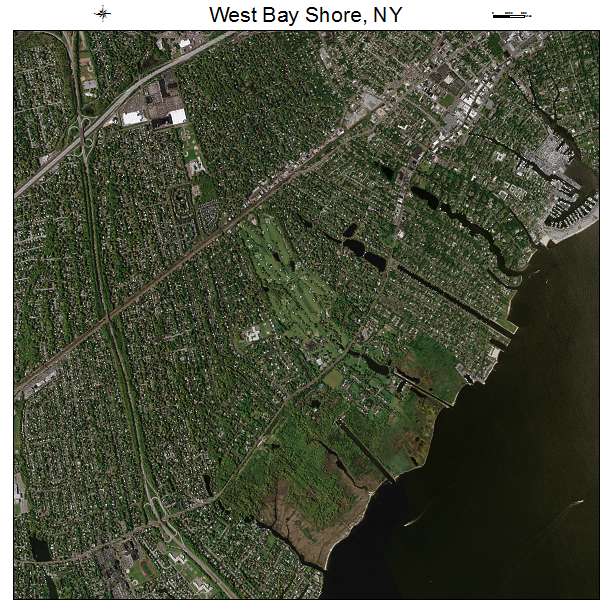 West Bay Shore, NY air photo map