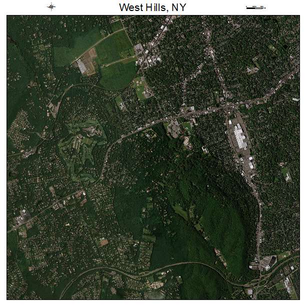 West Hills, NY air photo map