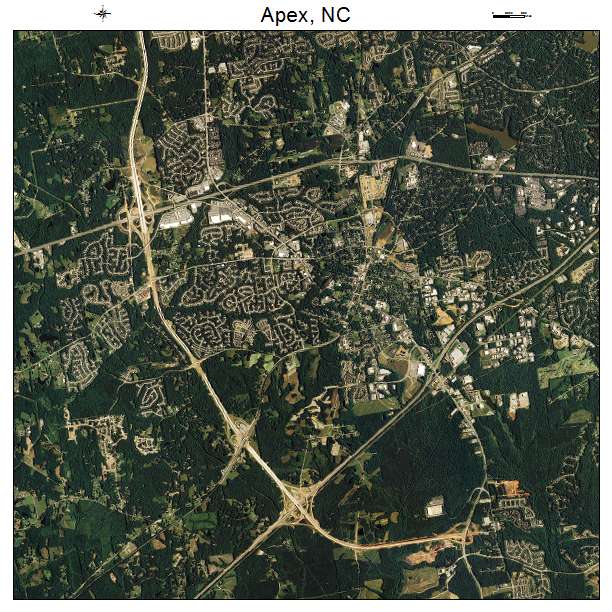 Apex, NC air photo map