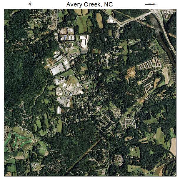 Avery Creek, NC air photo map