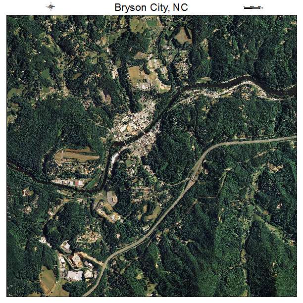 Bryson City, NC air photo map