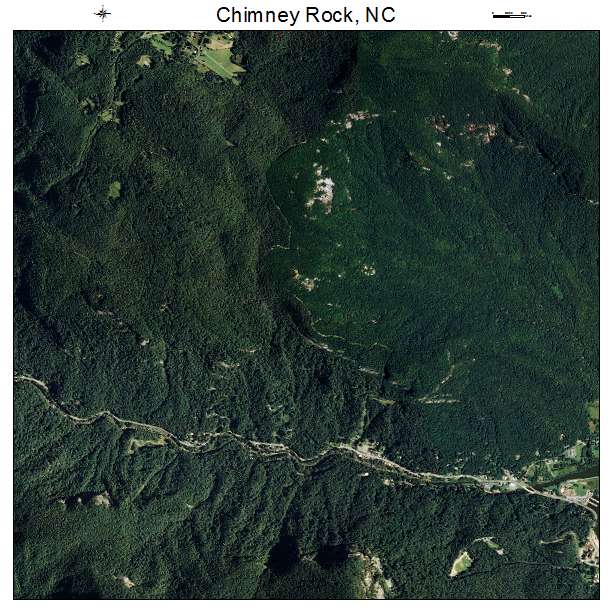 Chimney Rock, NC air photo map