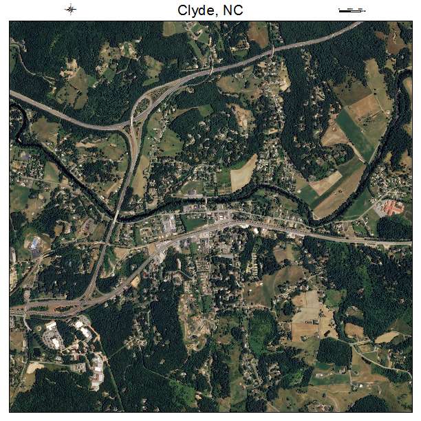Clyde, NC air photo map